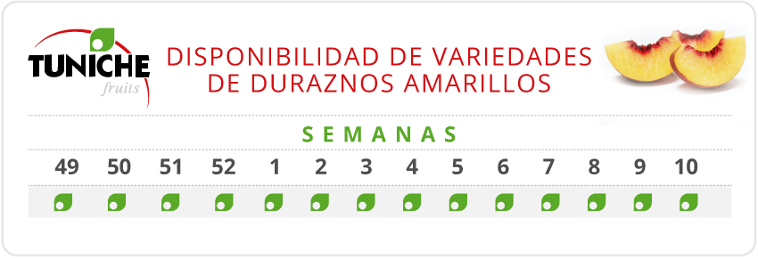 Duraznos Amarillos Disponibilidad